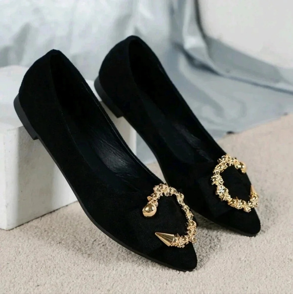 Black Flat Shoes, Flats With Pointed Toe, Fashionable And Versatile - Picture 3 of 7